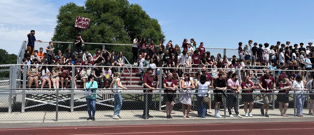 Principal_Parks's tweet photo. The McCarthy Team Olympics Day 3! We took advantage of the weather and had the outdoor events - so fun! Great student support and we certainly have some competitors! Music BINGO/Trivia on deck for tomorrow. Stay tuned for the updated LeaderBoard! #McCarthyMatters #1School https://t.co/yerePix2kn