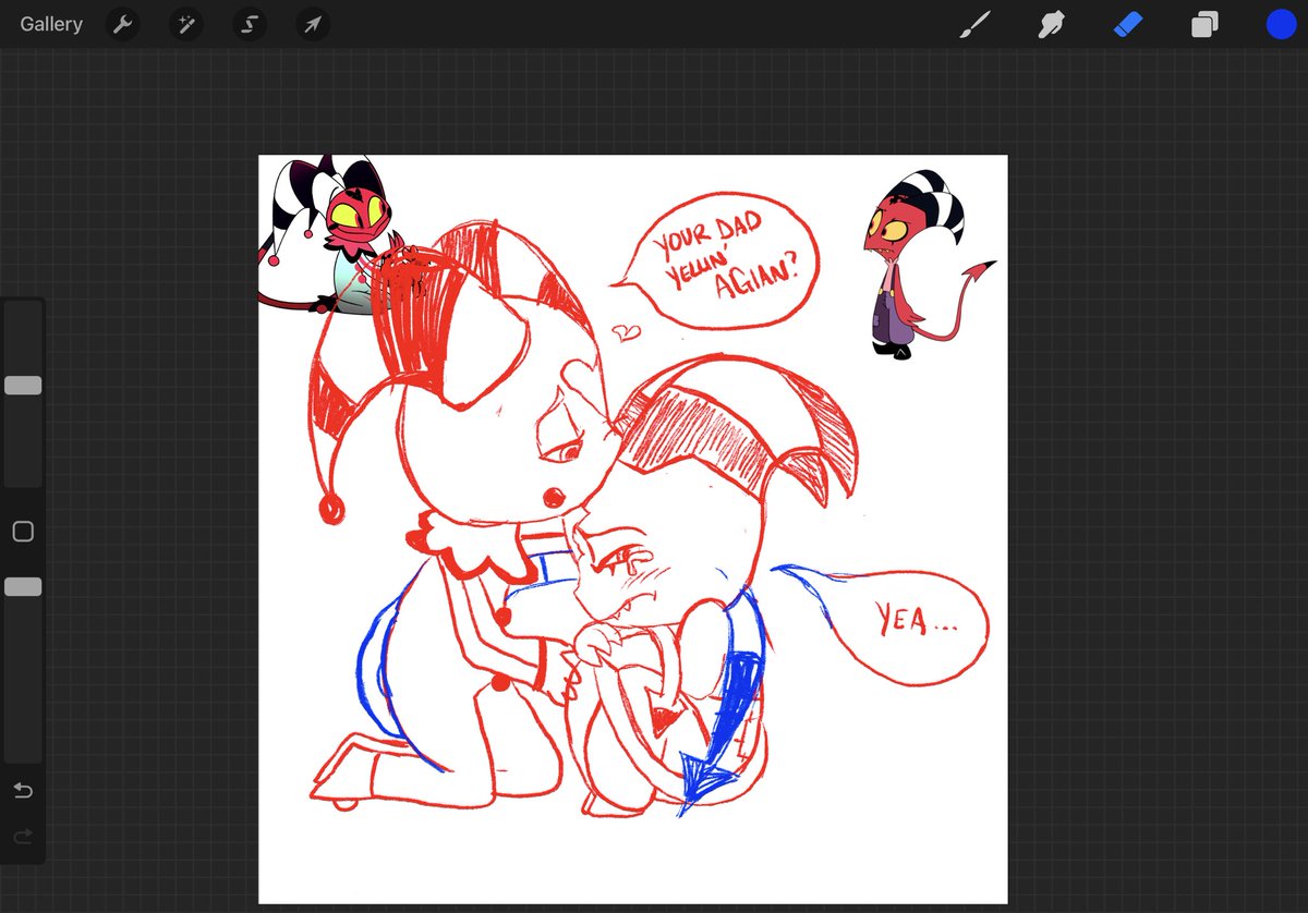 I’m still alive I’m just drowning in tears from the last episode still here have some sadness 
#HellubaBossFanart