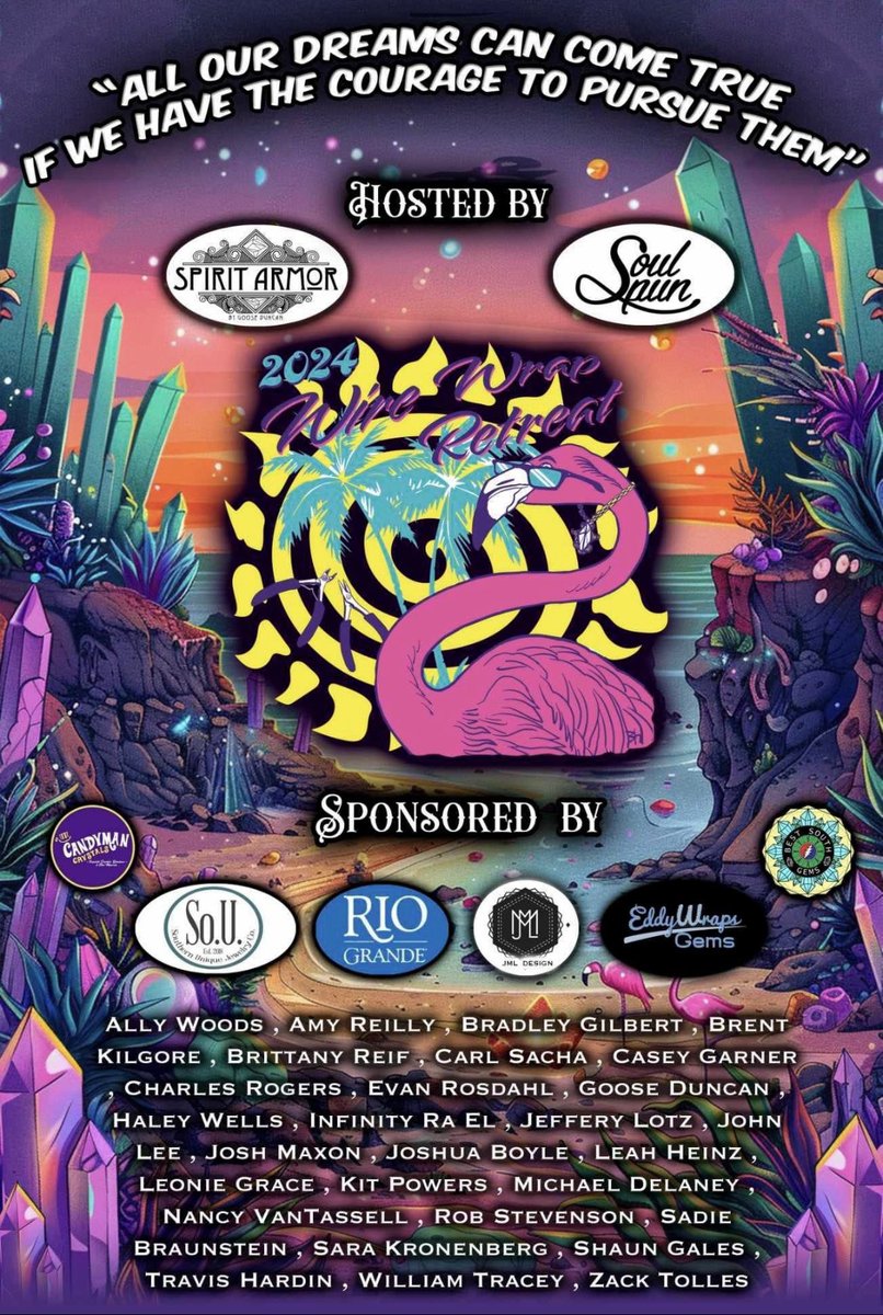 divin3_d3signs's tweet photo. The countdown is on for this year’s wire wrap retreat! I can’t wait to reconnect with friends and making some more! Florida is getting the business this time!
-
#divn3d3signs #wirewrapretreat #wirewrapretreat2024 #wireart #events #art #wirewrap #wirewraps #wirewrapping https://t.co/UW0D7FB7d4