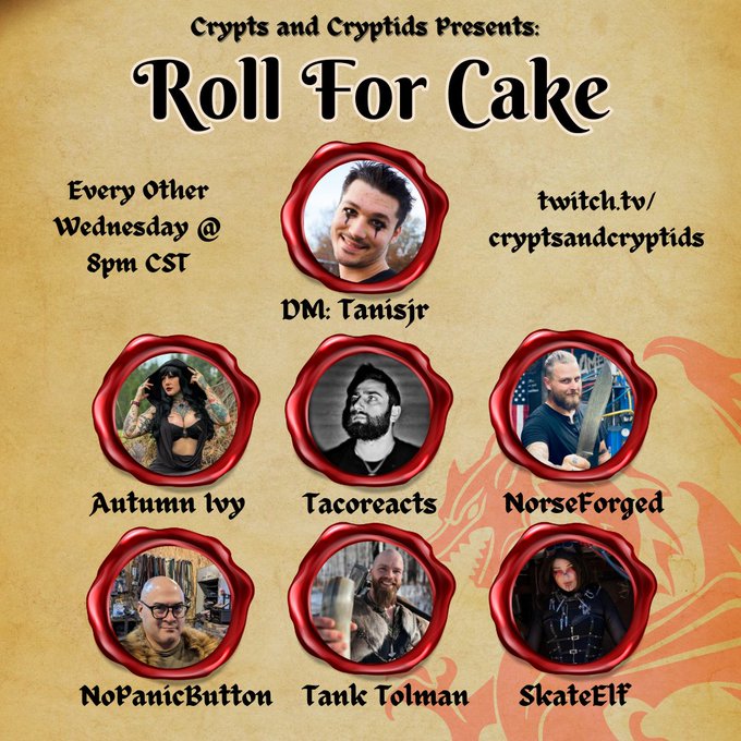 HEY! Roll 4 Cake is back tonight! 8pm CST on Twitch : https://t.co/zM9E3fJ2Zg! https://t.co/G9H6Fbju<a href="/tag/horror"class="tags"><span>#horror</span></a><a href="/tag/thewizardofoz"class="tags"><span>#thewizardofoz</span></a><a href="/tag/shortfilm"class="tags"><span>#shortfilm</span></a><a href="/tag/galestayawayfromoz"class="tags"><span>#galestayawayfromoz</span></a>