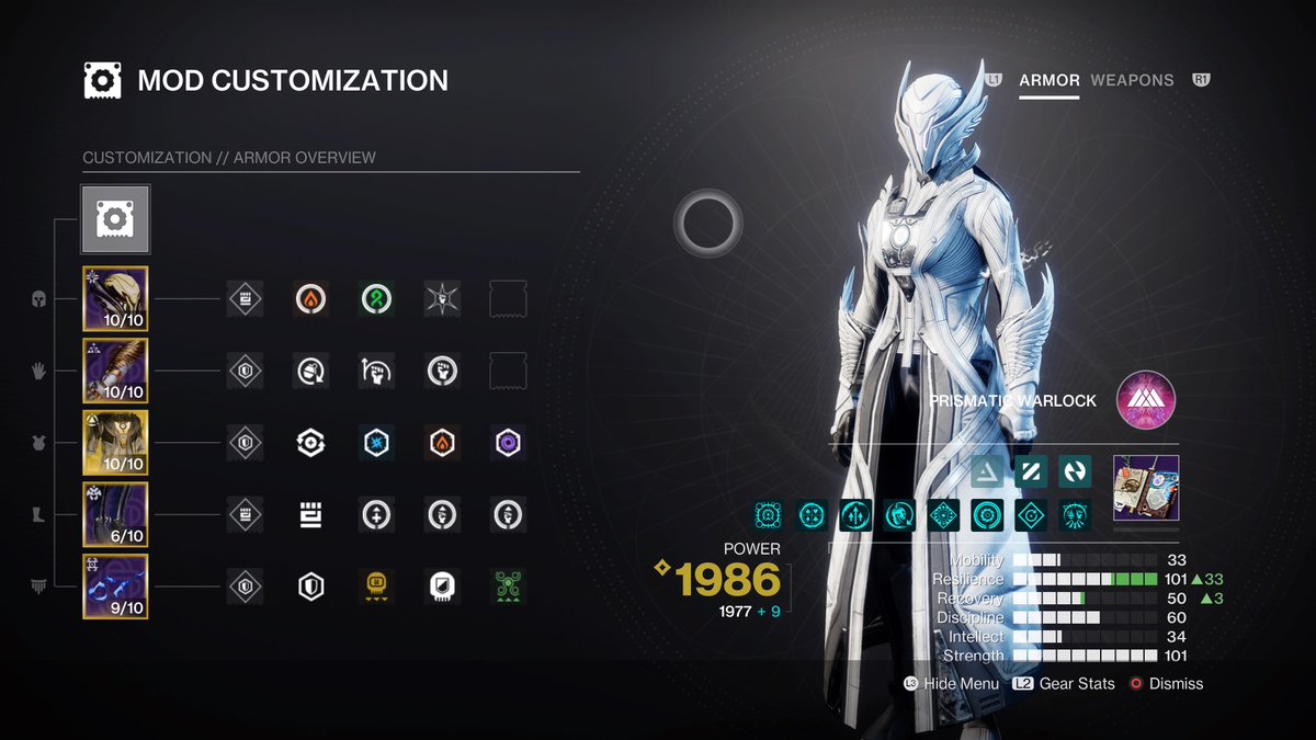 notmashed's tweet photo. This Prismatic build is fun and it competes in harder content 🥷 Constant radiant, restoration, woven mail, & solar and strand buddies 🍃☀️ Use The Call to break the tangles for extra Pow 💥

Facet of Purpose & Dawn 👩‍🍳😽 @Bungie #TheFinalShape #Destiny2
