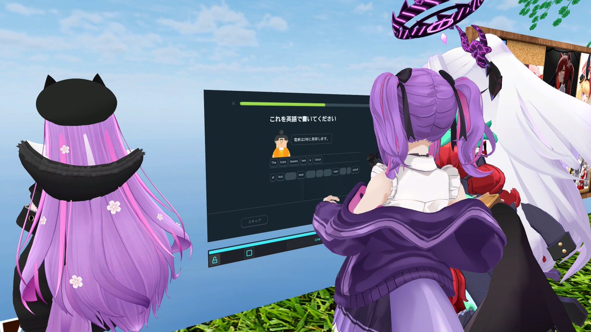 Sammy サミー鮫 (@sharkgirlsammy) on Twitter photo Now that <a href="/kleava/">クリーヴァ(ゆ)@VRCラジオ体操お兄さん</a> added a second video player I can use Hyperbeam to do Kanji lessons after #VRCラジオ体操 each day!
<a href="/Komine_Shion/">小峰 紫苑@Vket公認配信者</a> also tried Duolingo, and did pretty well! Now that <a href="/kleava/">クリーヴァ(ゆ)@VRCラジオ体操お兄さん</a> added a second video player I can use Hyperbeam to do Kanji lessons after #VRCラジオ体操 each day!
<a href="/Komine_Shion/">小峰 紫苑@Vket公認配信者</a> also tried Duolingo, and did pretty well!