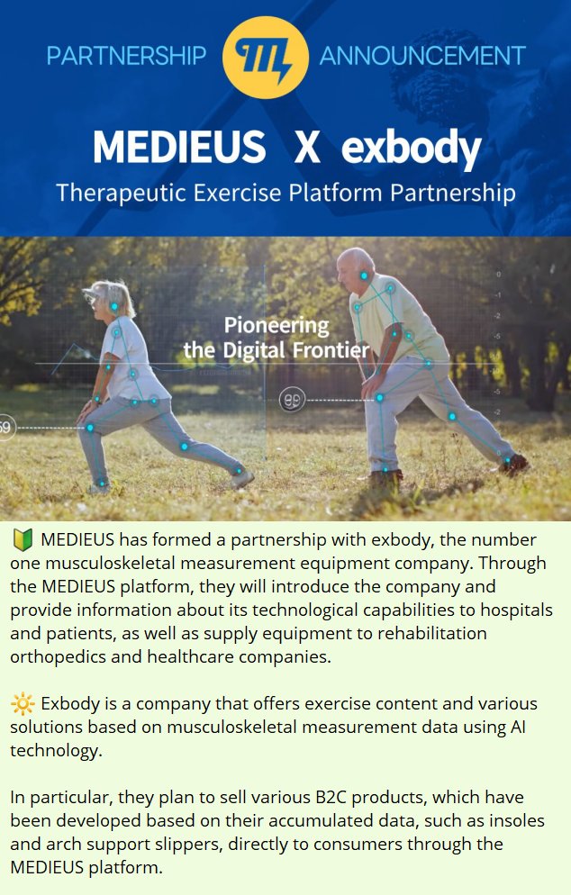 MEDIEUS1's tweet photo. MEDIEUS has formed a partnership with exbody, the number one musculoskeletal measurement equipment company.

#MEDIEUS #exbody #partnership #MDUS https://t.co/BMY4iIUJUu