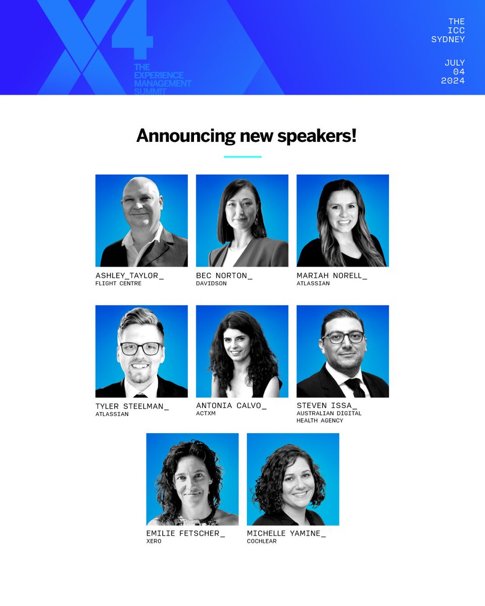 nicoledoukas's tweet photo. Will we see you in Sydney? Join us for X4 at the ICC Sydney to hear from influential leaders and innovators in experience management from across the globe.

https://t.co/b4XXjiXOhF https://t.co/oiMGfBR0Dd