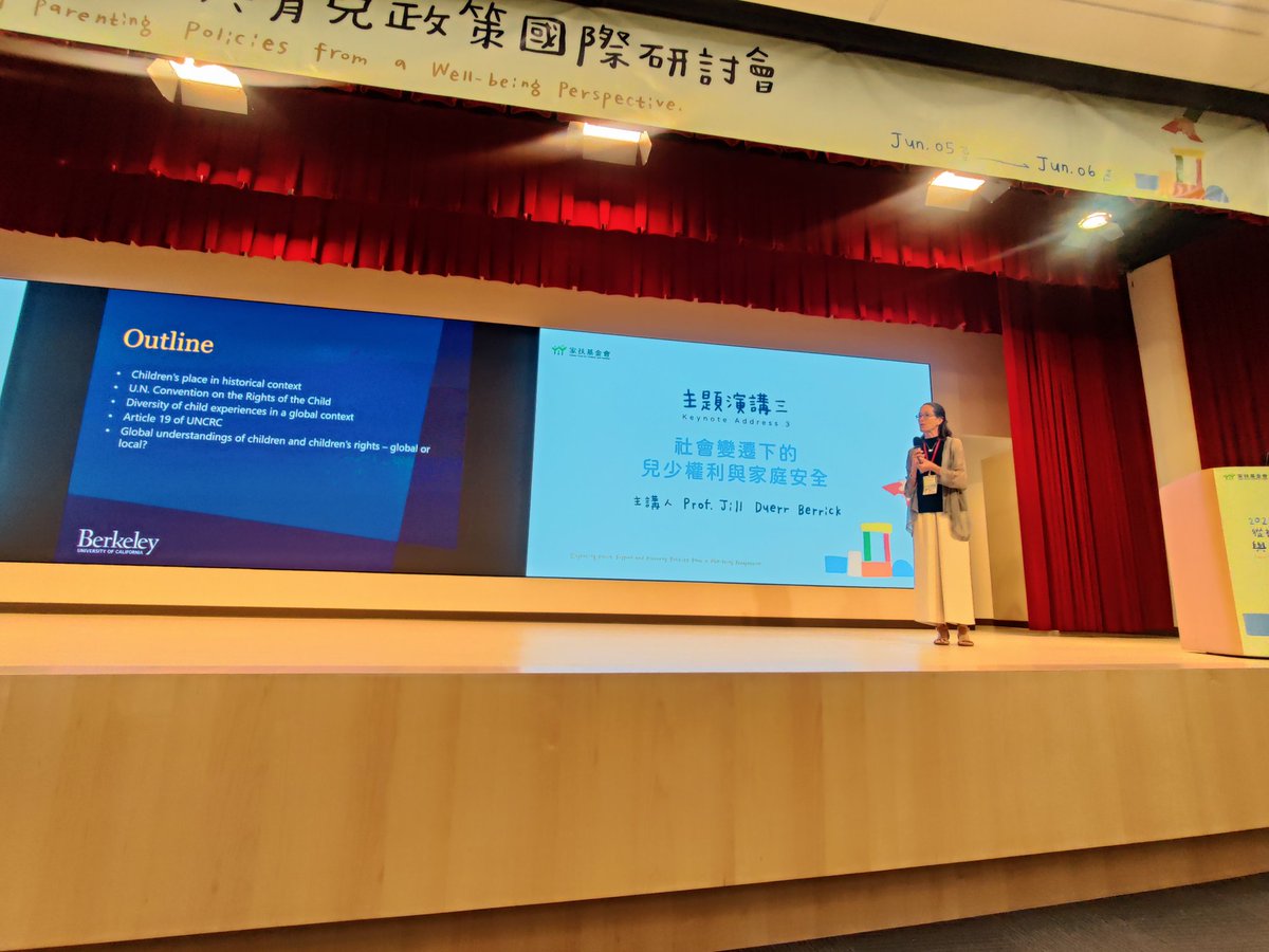 Humera Iqbal (@humeraiqbal1) on Twitter photo Great to hear Prof Jill Duerr Berrick <a href="/berkeleysocwel/">UCBSocialWelfare</a> speak about children's rights and family security amidst social change at the TFCF annual conference on Family Support, Wellbeing & Parenting Policies 🇹🇼 Great to hear Prof Jill Duerr Berrick <a href="/berkeleysocwel/">UCBSocialWelfare</a> speak about children's rights and family security amidst social change at the TFCF annual conference on Family Support, Wellbeing & Parenting Policies 🇹🇼