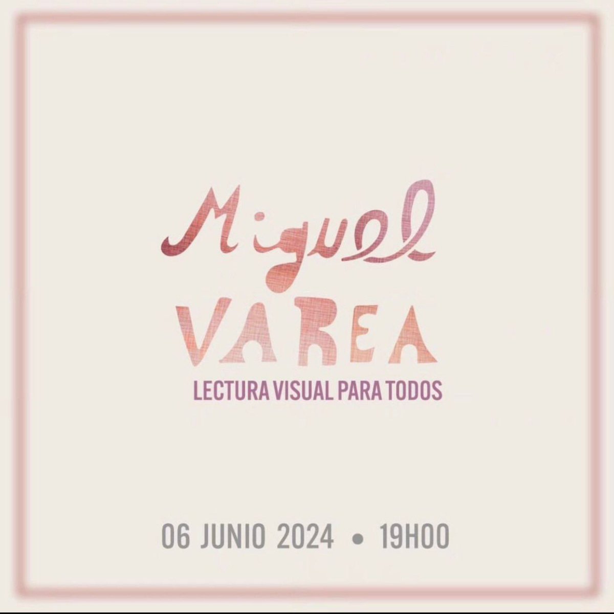 🌟 *CONECTAR* te invita a descubrir el arte de <a href="/miguelvarea/">Miguel Varea</a>, un referente del arte contemporáneo 🌟

Este jueves 6 de junio, 19h00, se inaugura la exhibición " *Lectura Visual Para Todos* " en el MuNa, Museo Nacional (Av. Patria y 6 de Diciembre).

#ArteContemporáneo #MiguelVarea