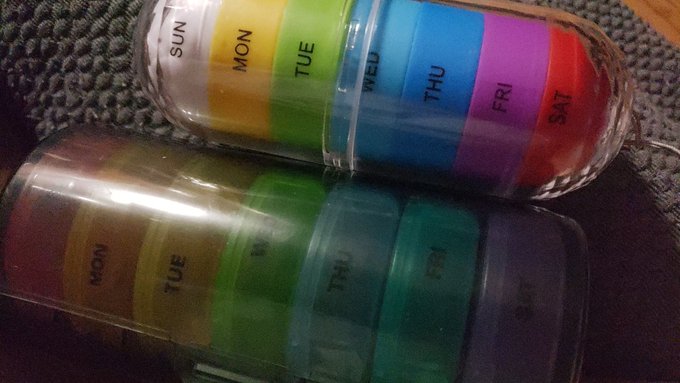 Back to having all my meds in these bad boys again, now this is progress cause if you leave me with the