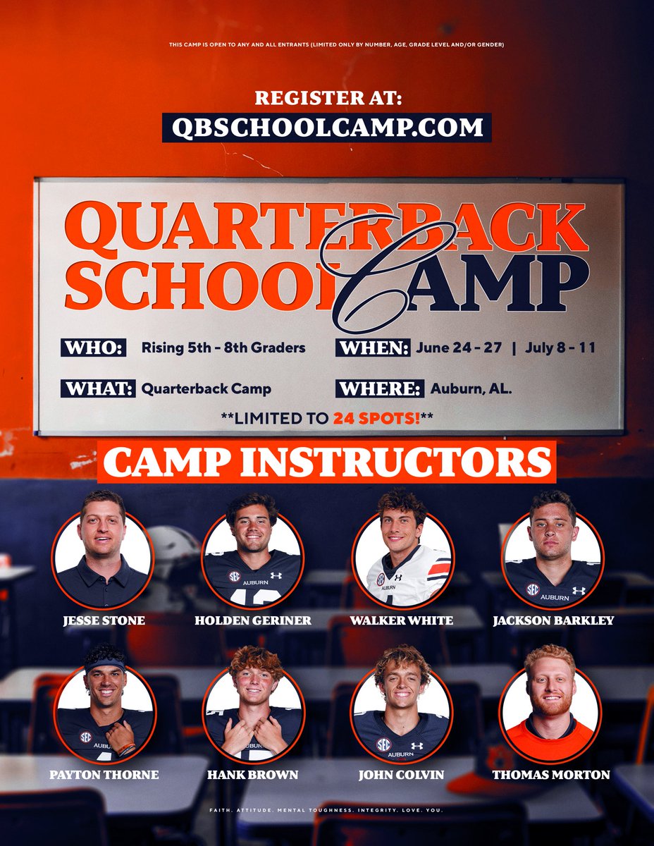 QB School is NOW in session!! 
Register today at QBSchoolCamp.com
Limited spots available!! 🏈 📚