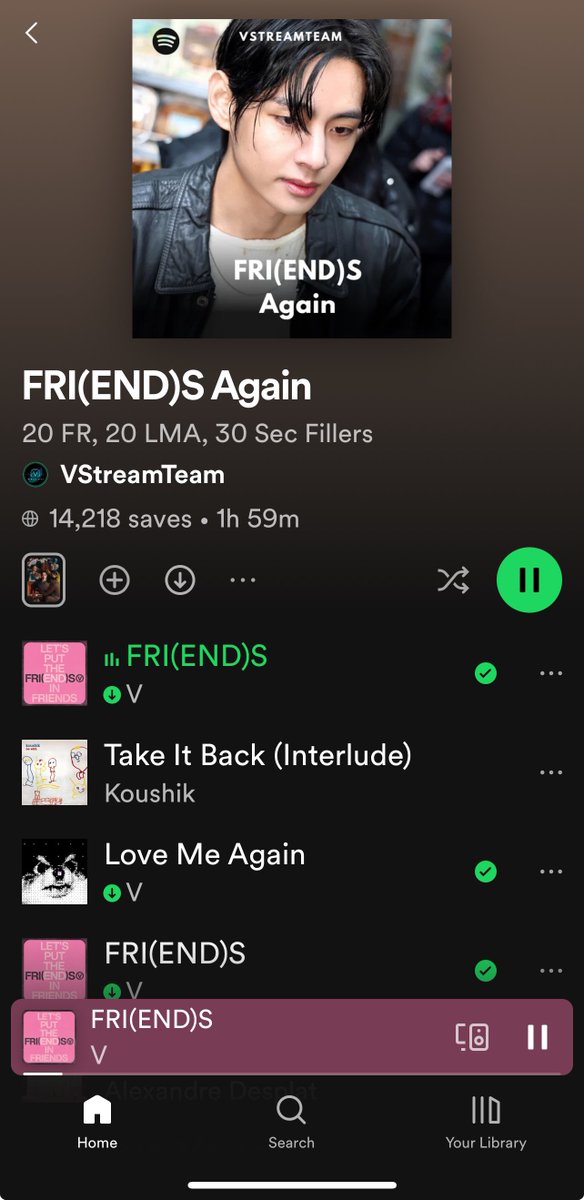 TaehyungWebsite's tweet image. I can’t choose which song #StreamLMA or #StreamFriends ! 🫠 It’s like Being Team Tiger or Team Bear! Love this playlist! open.spotify.com/playlist/6zdic…
