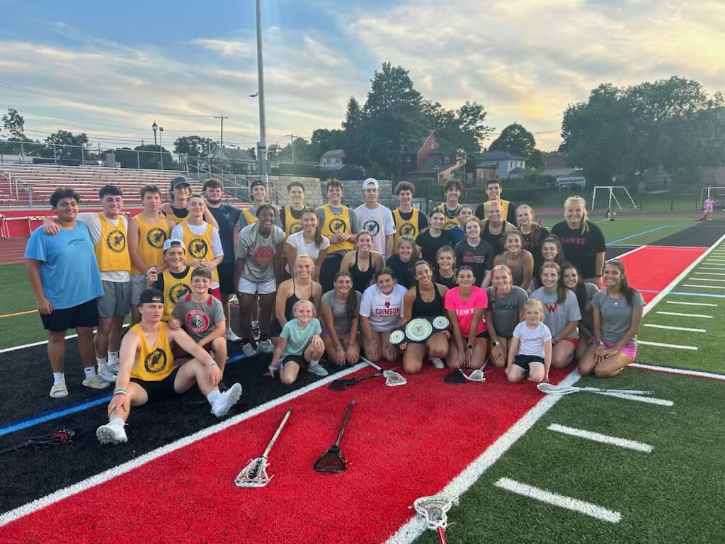 Girls with the victory 13-12 over the boys tonight. Fun way to end the season. Go Hawks.