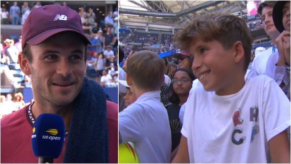 yalebuchwald's tweet photo. @BastienFachan Nothing better than @TommyPaul1’s #1 fan at the @usopen https://t.co/0svtA1YJVu
