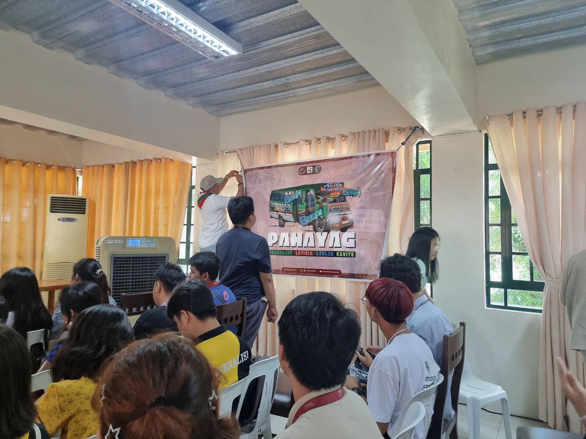 uplbperspective's tweet photo. NGAYON: Nagsimula na ang PAHAYAG: Paaralang Leticia Ladlad (PLL) Cavite na pinangunahan ng @CEGPST kasama ang  @thegazettespu at UPLB Perspective sa Cavite State University - Main Campus (CVSU). 

#PLLCavite
#DefendTheCampusPress
#DefendPressFreedom https://t.co/h59aKO8OMH