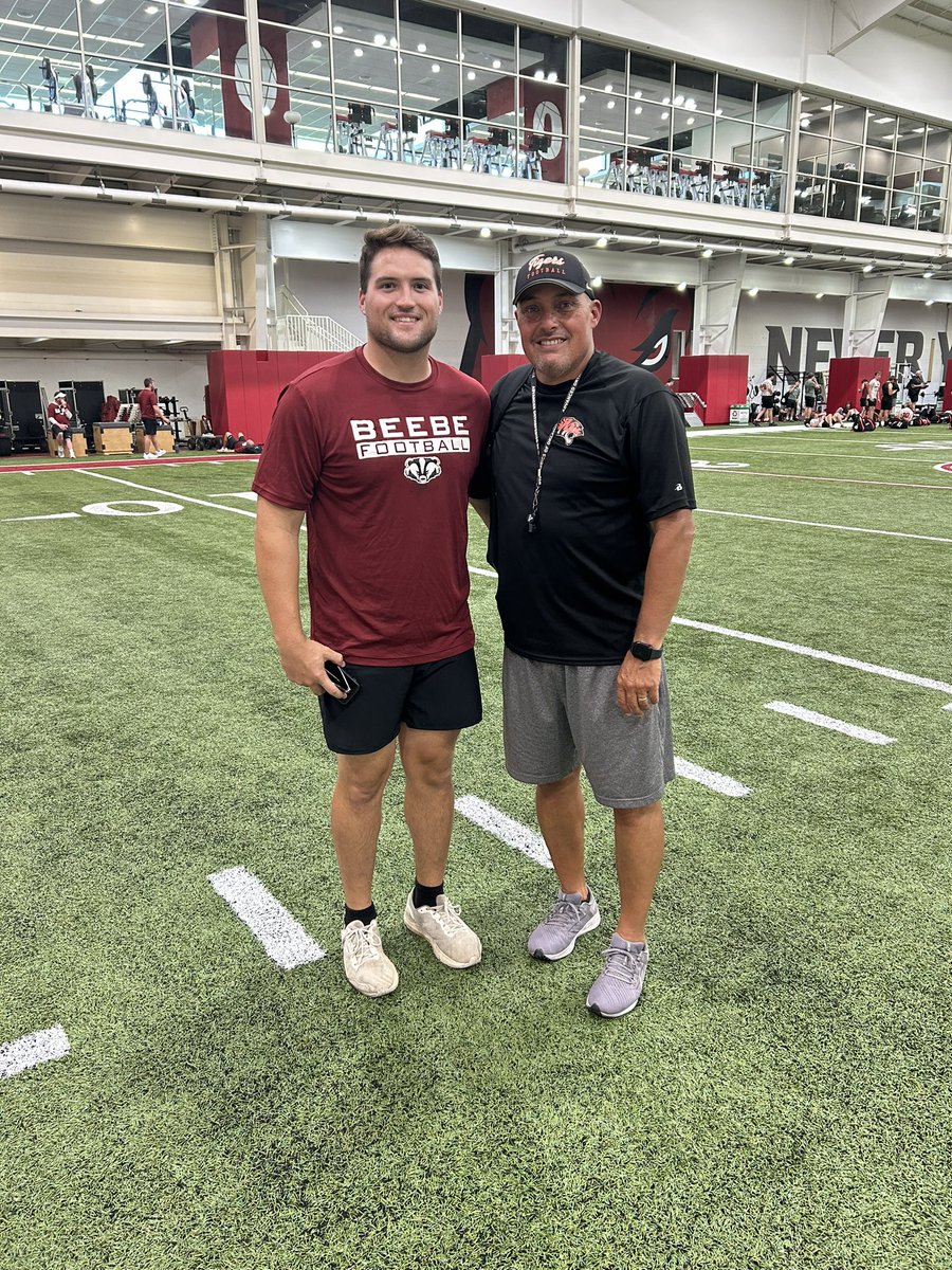 <a href="/_CoachBowser/">Luke Bowser</a> What an amazing blessing it was seeing former Mena Bearcat Coach Luke Bowser at the UofA today at football camp! 10 years ago this young man helped lead those Bearcats to the AAAA state finals.. note he’s looking good helping lead the Beebe Badgers! Love ya Brother!