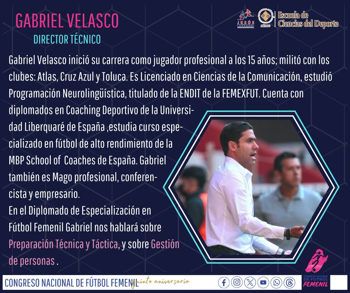 CoNaFutFem's tweet photo. 𝗗𝗶𝗽𝗹𝗼𝗺𝗮𝗱𝗼 𝗱𝗲 𝗲𝘀𝗽𝗲𝗰𝗶𝗮𝗹𝗶𝘇𝗮𝗰𝗶ó𝗻 𝗲𝗻 𝗳ú𝘁𝗯𝗼𝗹 𝗳𝗲𝗺𝗲𝗻𝗶𝗹

🗓️ SEMANA 3

📚 𝗣𝗥𝗘𝗣𝗔𝗥𝗔𝗖𝗜𝗢𝗡 𝗧É𝗖𝗡𝗜𝗖𝗔 𝗬 𝗧Á𝗖𝗧𝗜𝗖𝗔.

🗣️ 𝗚𝗮𝗯𝗿𝗶𝗲𝗹 𝗩𝗲𝗹𝗮𝘀𝗰𝗼

✅ Contáctanos vía WhatsApp para tu inscripción ⬇️ 

https://t.co/hoobLSyQ9B https://t.co/nelIKUZ3ze