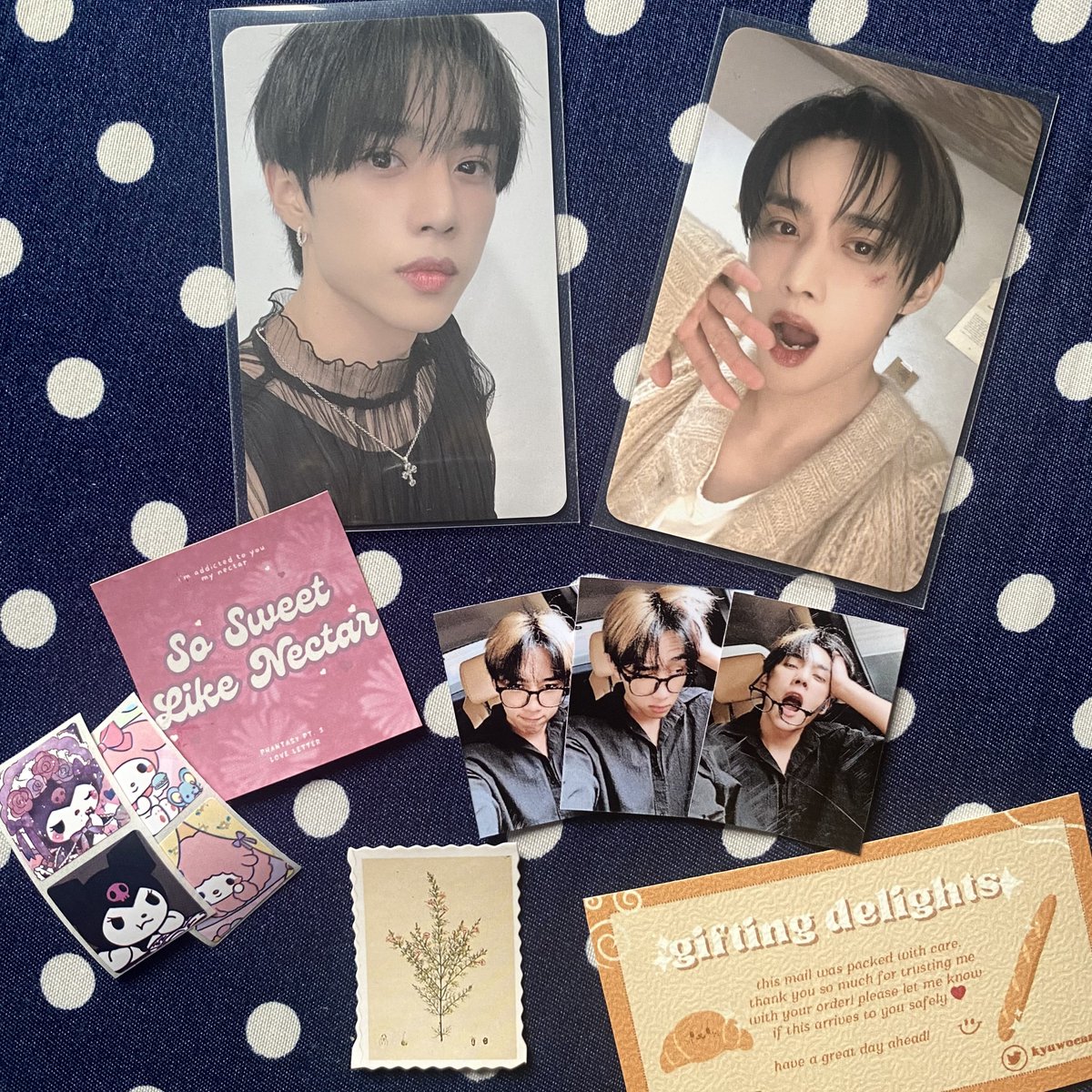 cheolkoos's tweet photo. hi @kyuwocart, got the sunwoo pcs na. they arrived safely! thank you for the smooth transaction and the cute freebies 🥰❤️

#kyunotes https://t.co/OpByxC4lTZ