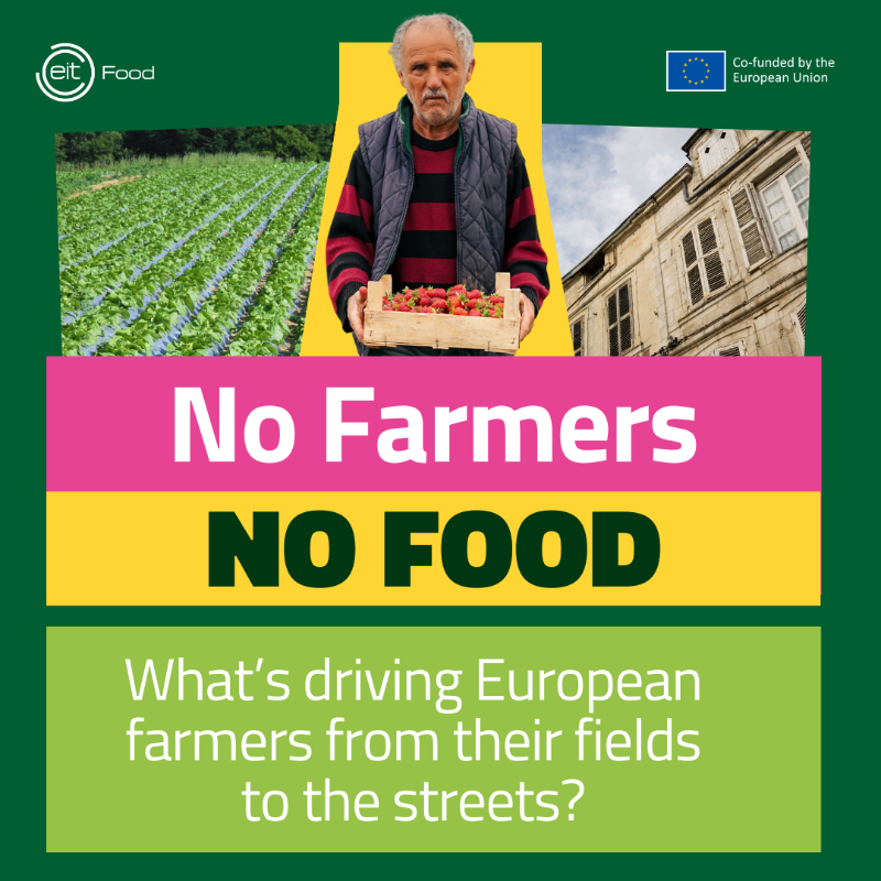 EITFood's tweet photo. Farmers across the #EU are voicing their struggles.🚜 Reasons vary from increasing costs to unfair competition &amp; environmental changes.

We need a #RegenerativeFoodSystem supporting farmers, says our CEO Richard.

How can we help? https://t.co/0hwtgHtu3O

#RegenerateToAccelerate