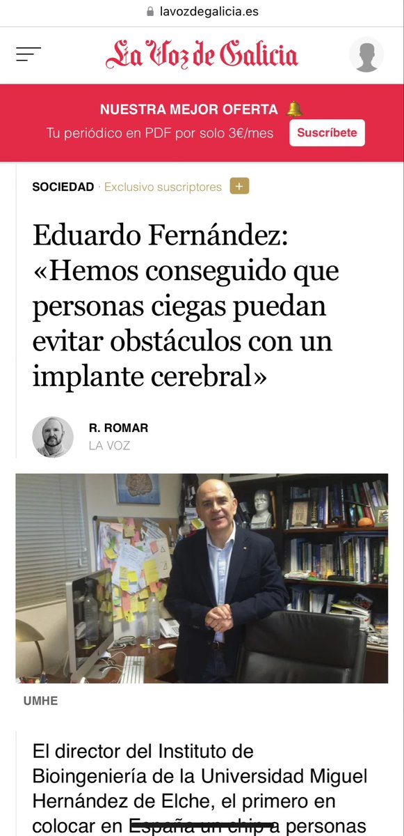 ¡Milagro, milagro! NO, CIENCIA. 😊😊😊Lo que devuelve la vista a los ciegos, el oído a sordos y el habla a mudos no es la intervención de seres imaginarios sino la investigación científica de personas reales. 👏👏 👏👏 lavozdegalicia.es/noticia/socied…