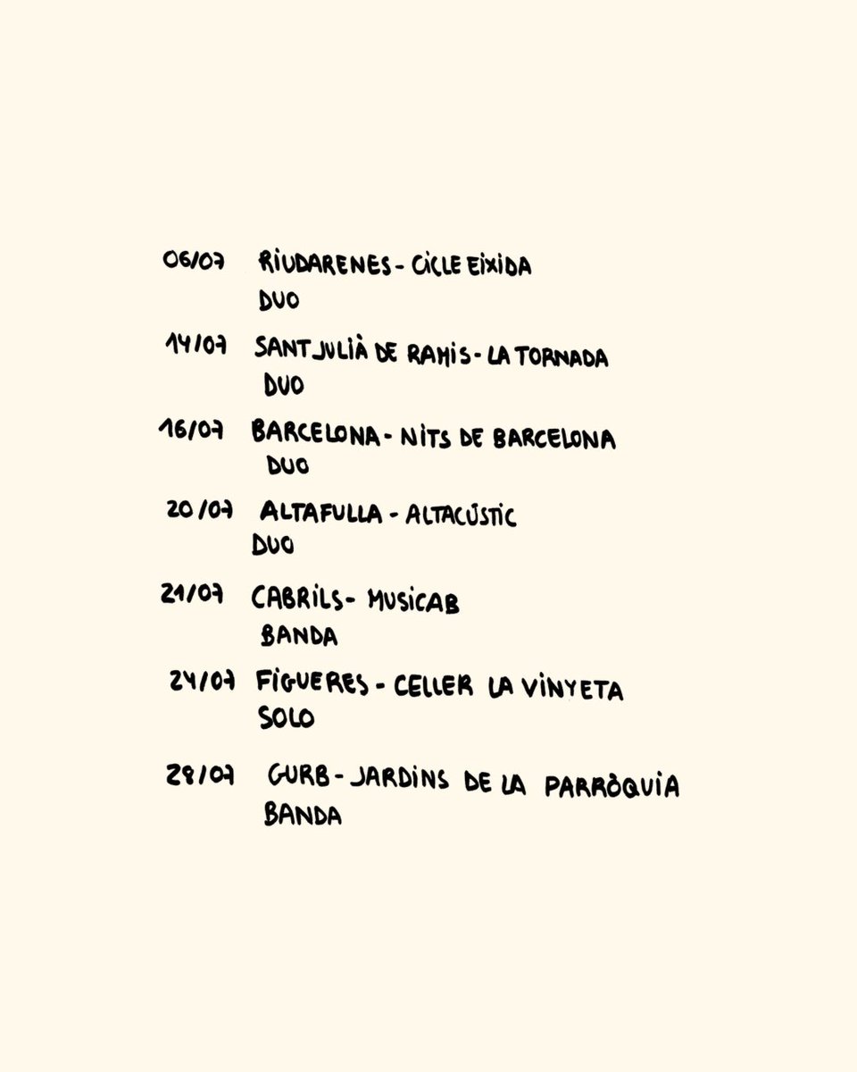pvallsb's tweet photo. AGENDA DE CONCERTS! ✨
👉🏽 https://t.co/vyWHR6YHdl https://t.co/NSl4IXkeKF
