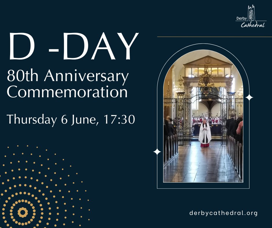 Join us this afternoon at 17:30 for a special service of commemoration to mark the 80th anniversary of D-DAY. During the service we will remember the events of that day and give thanks for those who gave their lives in sacrifice for the freedom we have today.
