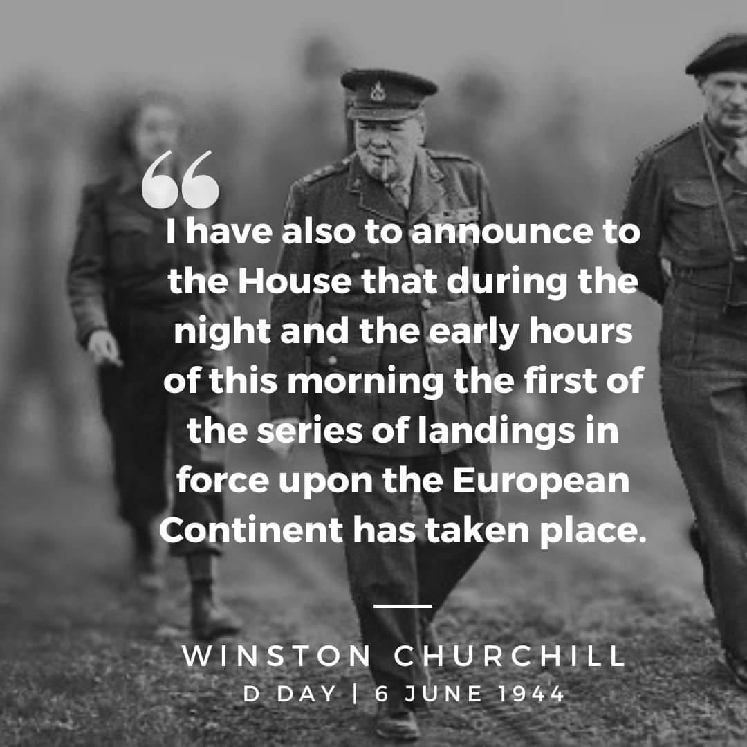 Winson Churchill, speaking to MPs in parliament, hours after the operation began, on this day in 1944. 
#DDay #DDay80
