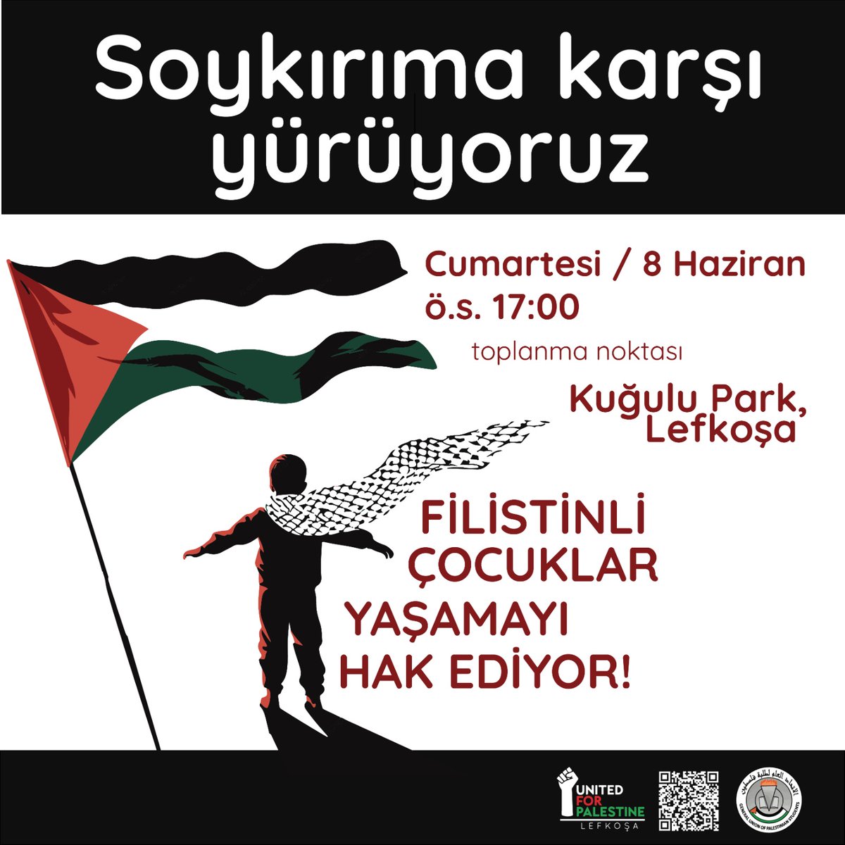 Soykırıma karşı yürüyoruz!
United for Palestine Cyprus'un çağrısıyla, 8 Haziran cumartesi günü gerçekleşecek olan Filistin halkı ile dayanışma eylemini destekliyoruz!
#BağımsızlıkYolu #FreePalestine