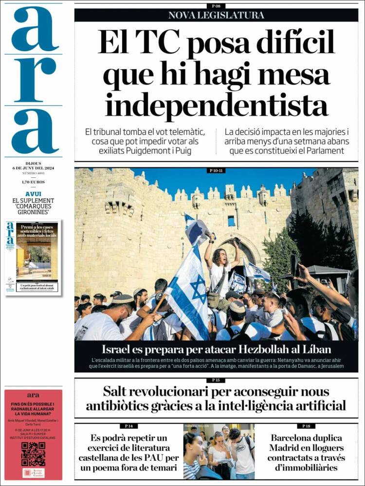 periodistes_cat's tweet photo. Repassa les portades dels diaris d'avui dijous, 6 de juny🗞️ https://t.co/3gRgAR7RYm