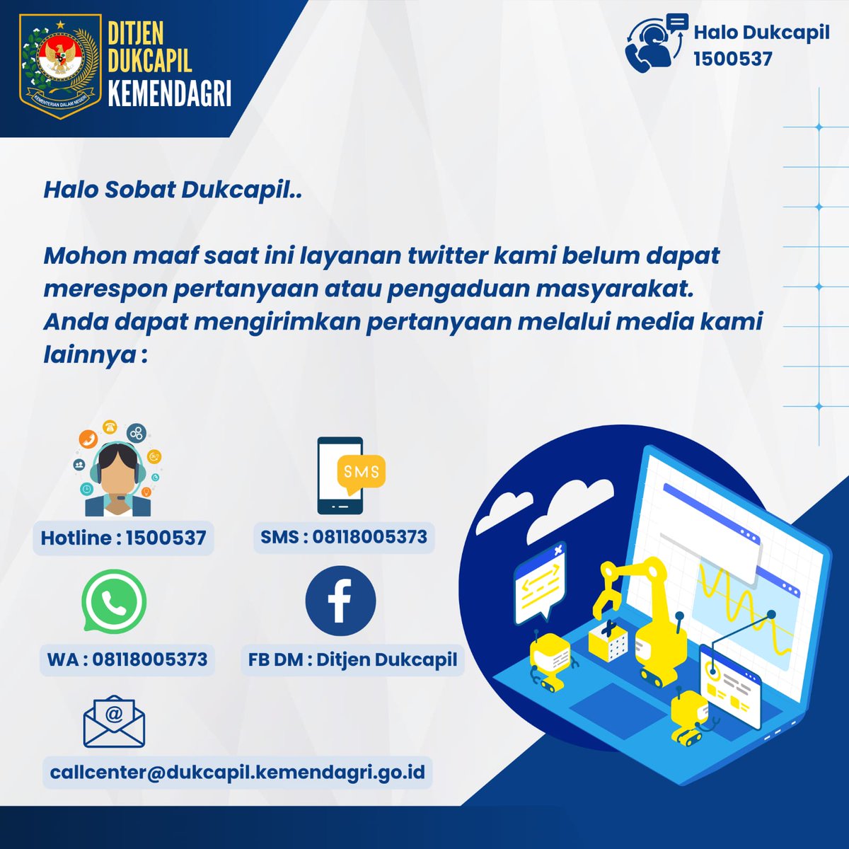Call Center Dukcapil tweet media