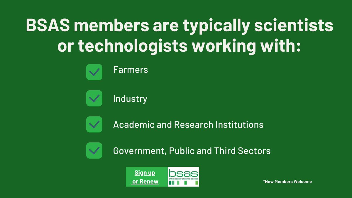 BSAS membership is open to anyone working, researching or with an interest in animal and related science.

If you would like to find out more about becoming a member, or corporate member please email membership@bsas.org.uk or visit our website here 👉 bit.ly/3vnt9h3