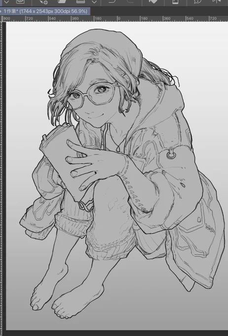 線画アルマちゃん 