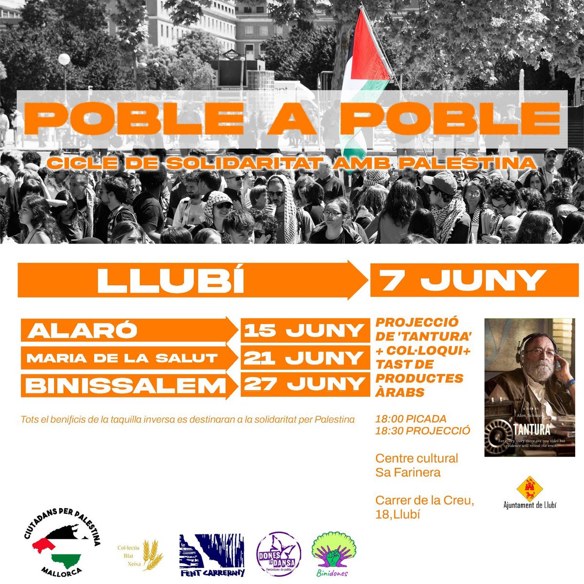 Demà hem organitzat això a Llubí amb <a href="/ambPalestina/">CIUTADANS PER PALESTINA</a> ✌️