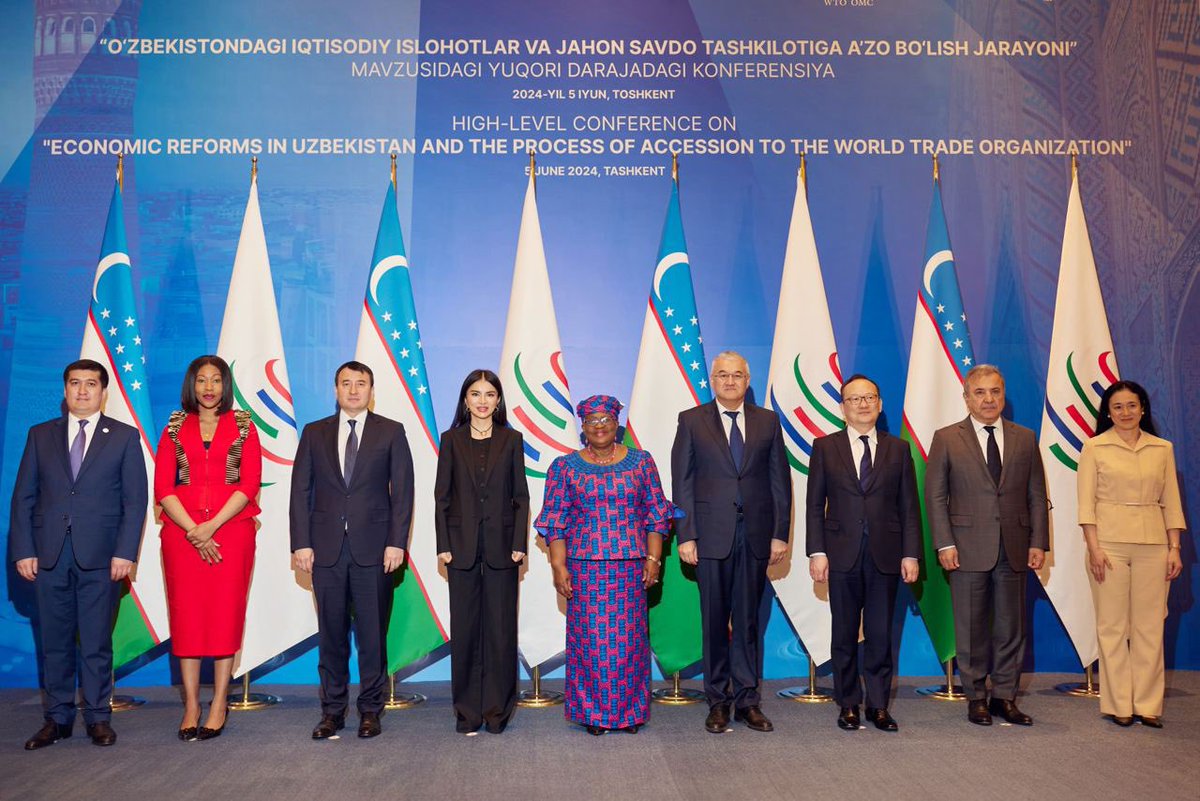 With the support of <a href="/ilo/">International Labour Organization</a>, <a href="/WorldBank/">World Bank</a> and <a href="/intlmemefund/">IMF Credit</a> we held a High-Level Conference demonstrating Uzbekistan’s confident steps towards accession to the WTO. 

Uzbekistan is committed to continuing reforms and we highly appreciate the support from <a href="/NOIweala/">Ngozi Okonjo-Iweala</a> in this journey.