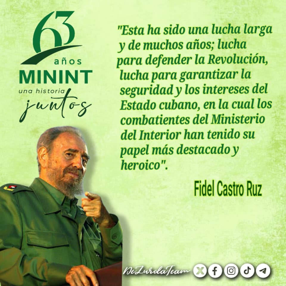 #CubaMINED felicita a los integrantes del Ministerio del Interior (MININT) en ocasión del Aniversario 63 de la creación de ese órgano y les agradece por ser fieles defensores de la seguridad y los intereses del Estado cubano.
#63AñosMinintUnaHistoriaJuntos