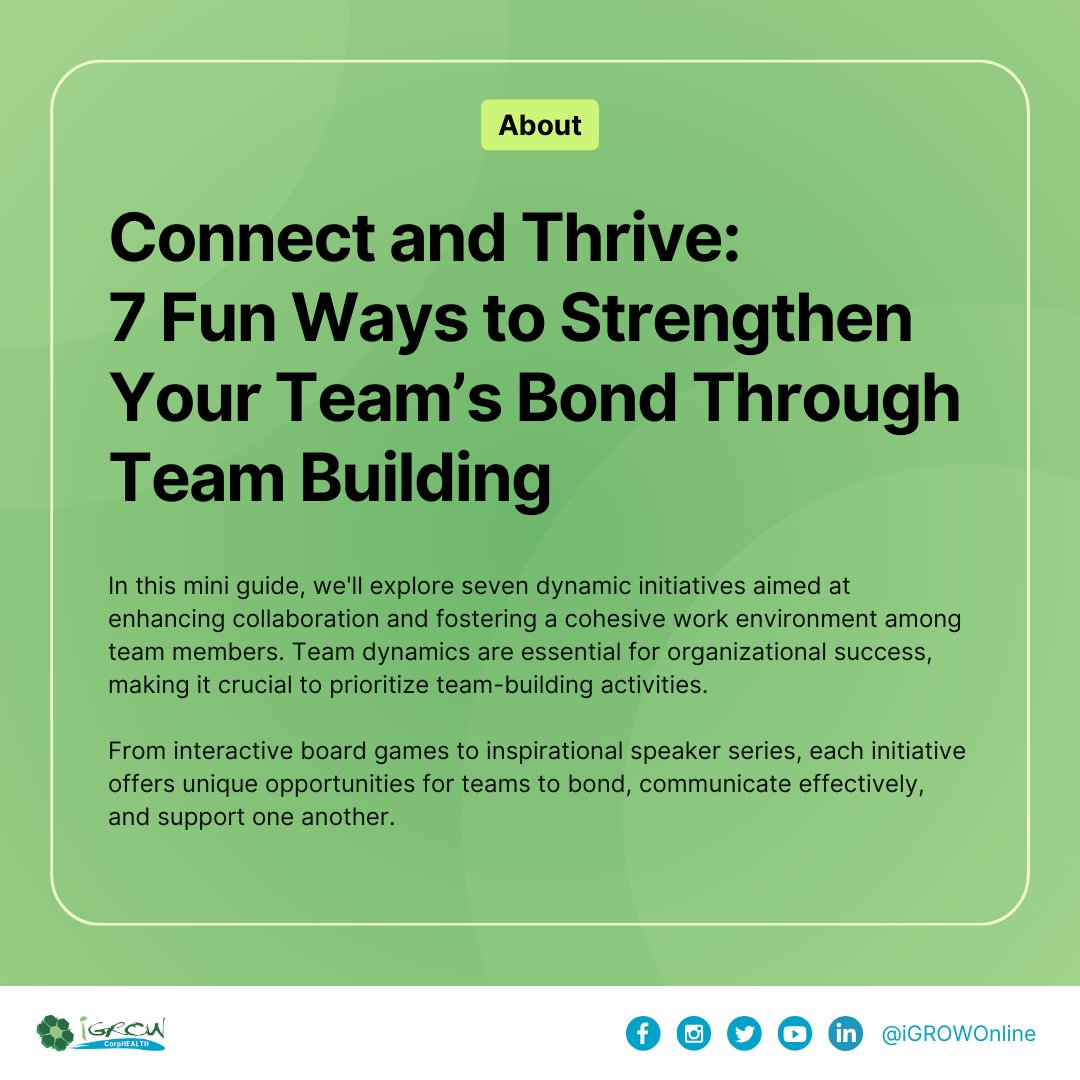 iGROWOnline's tweet photo. 🚀 Elevate your team dynamics with our latest mini-guide! 🚀

🔗 Get your copy here: https://t.co/ljXoFGmsLG

#EmployeeWellbeing #WorkplaceCulture #iGROWOnline https://t.co/Ihd3x5kiw8