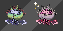ImSoFakery's tweet photo. Regional Jellicent  
Man-O-War Variant    
Type: Water/Dark  
Ability: Illuminate   
Free to use sprite ***JUST CREDIT ME***    
#Fakemon #Fakepokemon #Pokemon #PixelArt #Sprites #Jellicent #RegionalForm #RegionalVariant https://t.co/ckxdHDZJC6