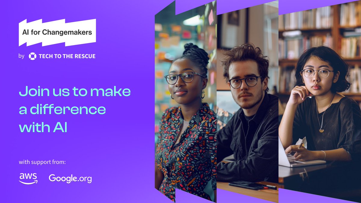 DisasterTechLab's tweet image. Excited that Disaster Tech Lab is joining @TechtotheRescue’s AI for Changemakers accelerator program, organized with support from @AWS & @Google.org! Let's innovate and make a difference together!
Join us: bit.ly/3UdDupA
#techforgood #aiforchangemakers