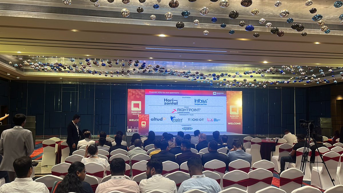 Room is filling up to kick off #SUGCON India. Very excited to be there for the first time and meet our customers and partners.