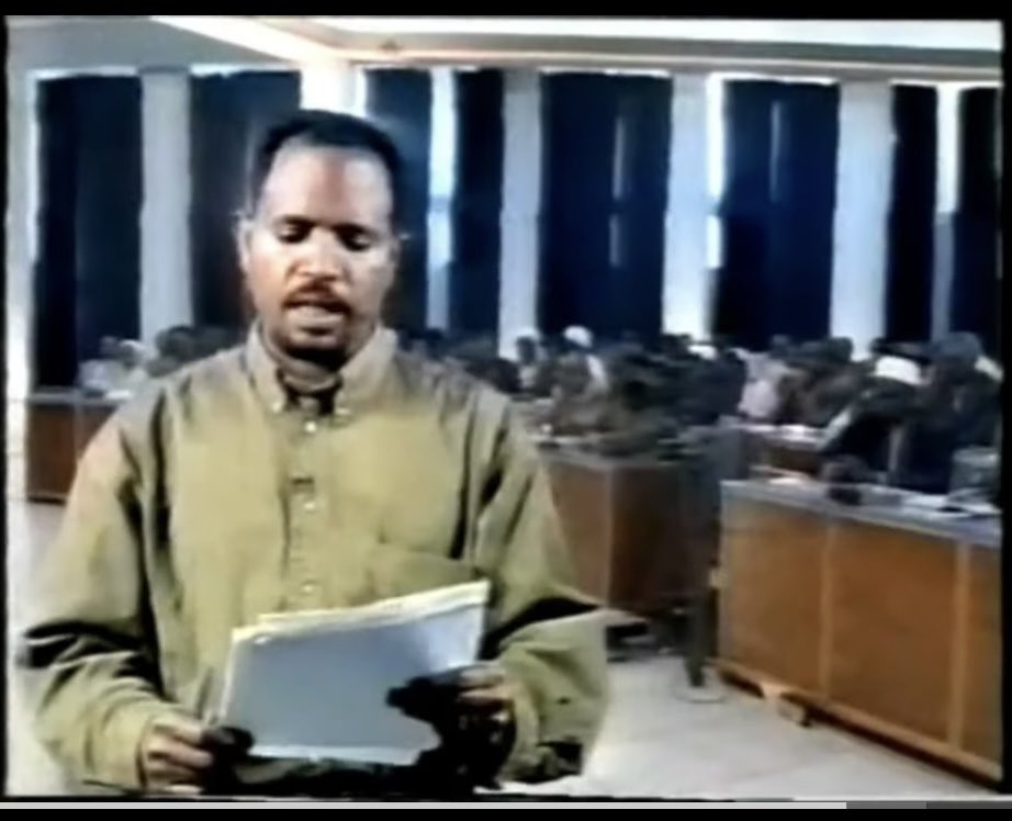 saayEritrea's tweet photo. Some of you were not old enough. Some of you were old enough but were not living in #Eritrea and didn’t hear this because back then, Eri-TV did not have a YouTube channel.  But thanks to @RadioErena you can now hear for yourself what Eri-TV said back on Sept 18, 2001 when it arrested G-15 and the publishers, editors, reporters for the private press.  

Beginning at the 18-minute mark

 https://t.co/OdTeBJnB2t

Back in 2001, when it pretended to care about the constitution (with built in term limits for Isaias) the government accused the G-15 of violating the constitution (without mentioning which articles), and the journalists of violating the Press Proclamation. Disappearing the only ones with Revolutionary Legitimacy* (G-15) to challenge him,  and the only citizens licensed by law to expose it, September 18 allowed the Isaias government to lay the groundwork for a country without a constitution for a third of a century after independence, and without private press for nearly a quarter century. #Eritrea has this dubious distinction in #Africa. Backwards even by the standards of the world’s marginalized. Some consider this success. Some just shrug it off as The Way of Things in post-revolutionary countries. Some of us oppose.