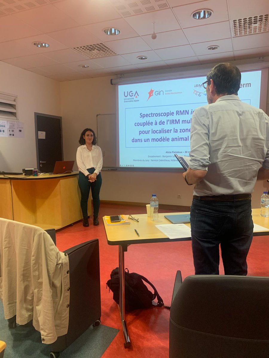 nifm_gin's tweet photo. 🎓 Congratulations to Dr. Alicia Plaindoux for defending her PhD!
💡 Her compelling presentation explained remarkably her research on "In Vivo Edited #NMR #Spectroscopy Coupled with Multiparametric #MRI to Localize the Epileptogenic Zone in an Animal Model of Focal #Epilepsy." https://t.co/wYRxJuTr0n