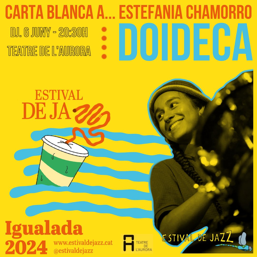 estivaldejazz's tweet photo. AVUI! dijous 6 juny - 20:30h
📍@teatreaurora 
🎙️@UnderPoolMusic 

Carta Blanca a Estefania Chamorro!

☀️🥤🎵🌊 https://t.co/vuEZPkDnJK