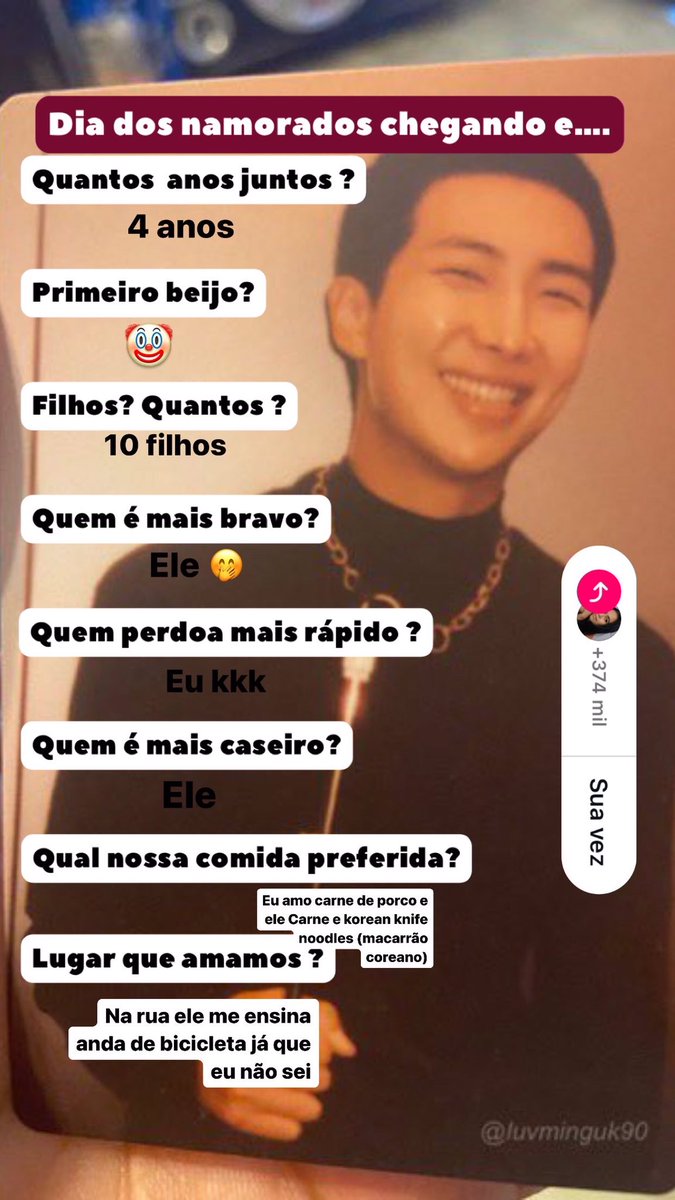 Todo mundo fazendo então fiz o meu kkkk

Nem sou emocionada kkkk