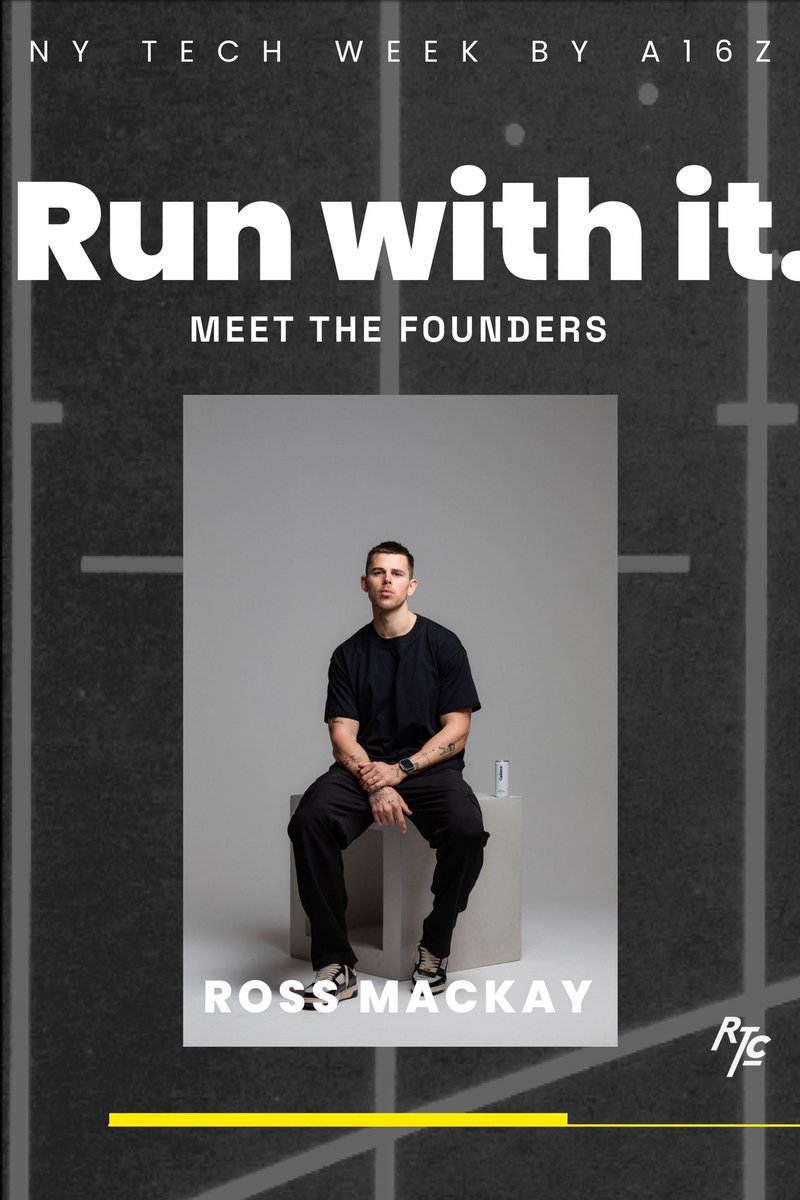 runtechclub's tweet photo. “RUN WITH IT” NY @Techweek_ by @a16z — Founder Showcase
Meet the founders: @RossMackay111 of Cadence, prev @DaringFoods
#runwithit https://t.co/fXRYCscZd6