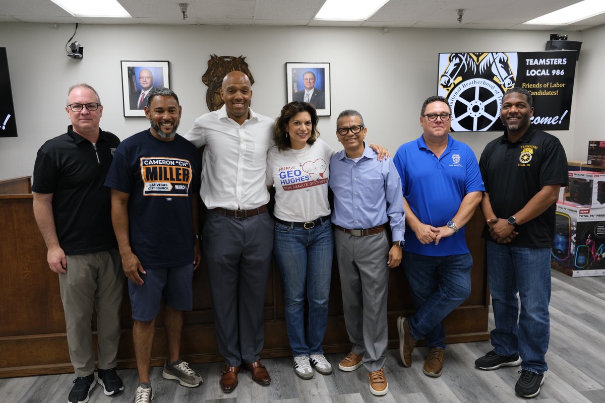 GeoForNevada's tweet photo. It was great to meet with Las Vegas Teamsters Locals @IBT631, @14Teamsters, & @Teamsters986 members. Your labor is vital to keeping our city running. Thank you for your support!
#GeoForNevada #SiSePuede https://t.co/eFI72hluuM