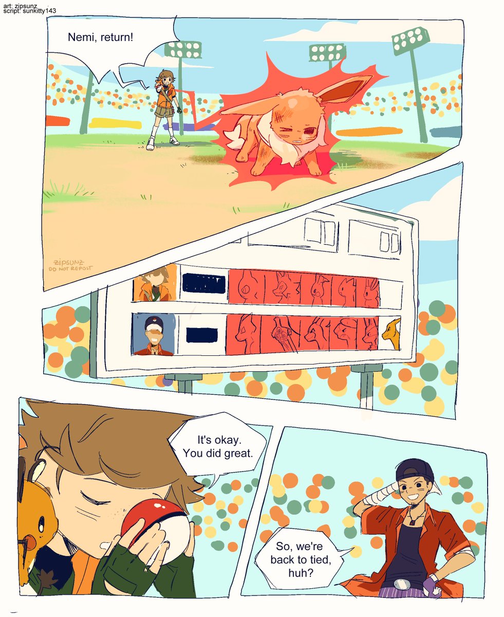 #brosweek2024 day 5 - AU 

bring in the pinch hitter 🐹⚡️ 

(written by <a href="/sunkitty143/">cat 🏔️ indou enthusiast</a>)

(1/2)

[ #junpeiiori, #kenamada, #pkmnkenAU ]