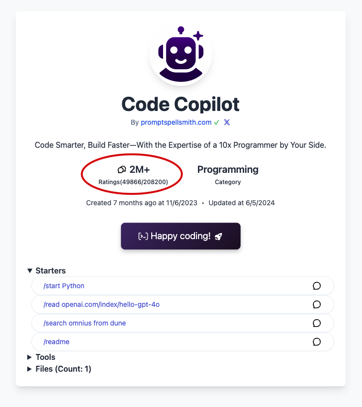 ericwang42's tweet photo. 📈 a rapid jump 1M++ 

#gratitude #codecopilot