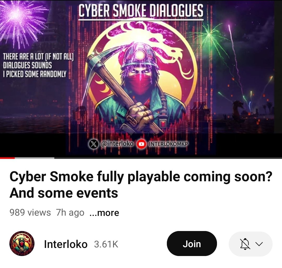 onebox19's tweet photo. According to a recent leak from @interloko, the Cyber Smoke skin will be coming to mk1 at some point! :D #mk1 #mortalkombat #mortalkombat1 #smoke #cybersmoke #leak https://t.co/Zc09BgN4Zs