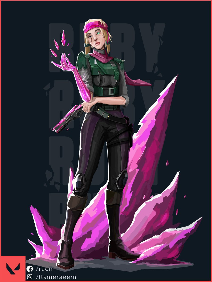 Itsmeraem's tweet photo. VALORANT AGENT FAN CONCEPT
Agent 25 - RUBY "Crystalborn"

Real name: Nora Amalie Pedersen
Codename: Crystalborn
Agent name: RUBY

Here's another of my valorant agent original concept. One of my fave, I hope you find it interesting!

#valorant
#Valorantfanart
#Valorantart
#Fanart https://t.co/ha2k3VQVpZ