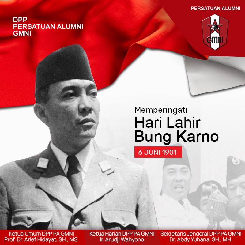 KabarPAGMNI's tweet photo. Mengenang 123 Tahun Lahirnya Bung Karno, Putra Sang Fajar, Penggali Pancasila, Sang Proklamator, Bapak Bangsa, Pelopor Gerakan Non Blok & Pembebasan Asia Afrika. Kami penerus api perjuangan mu, Bung. Al Fatihah....#bungkarno #soekarno #proklamator #putrasangfajar https://t.co/8BjAQLQSfp