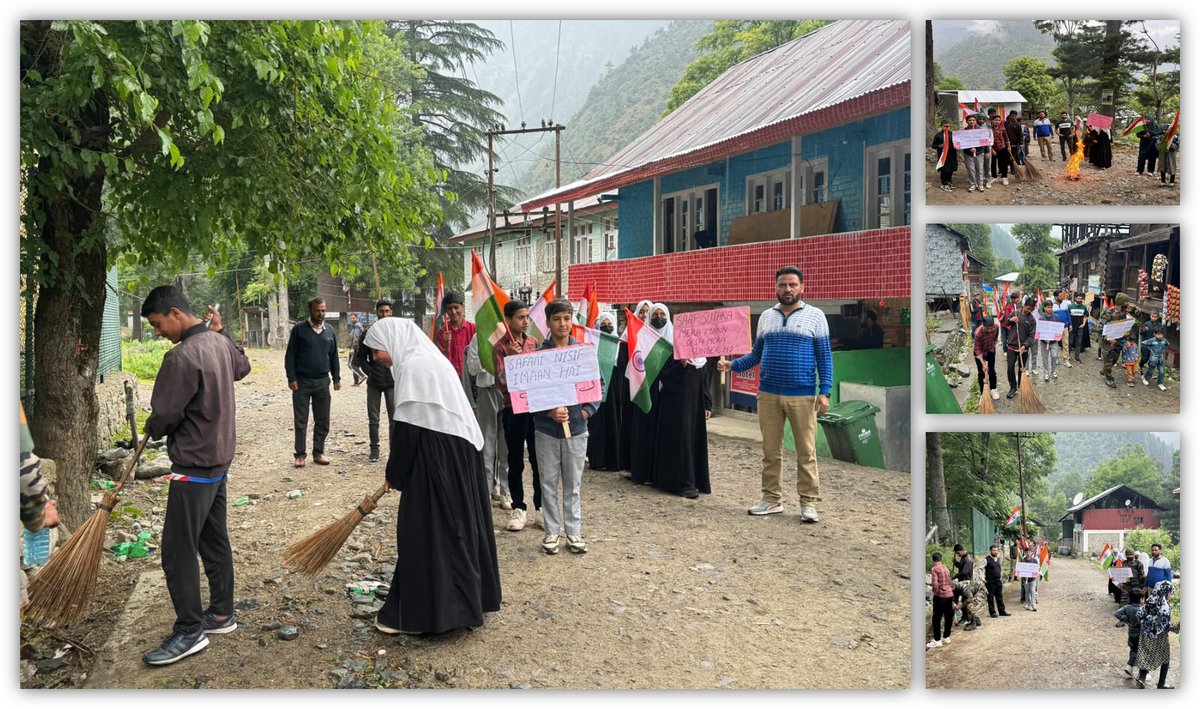 #IndianArmy along with the locals of #Keran organized a #SwachhBharatAbhiyan event on #WorldEnvironmentDay. The successful initiative in #Keran village showed the residents' trust &amp; affection for govt. &amp; Army. It also helped teach the principles of #SwachhBharat to young people.