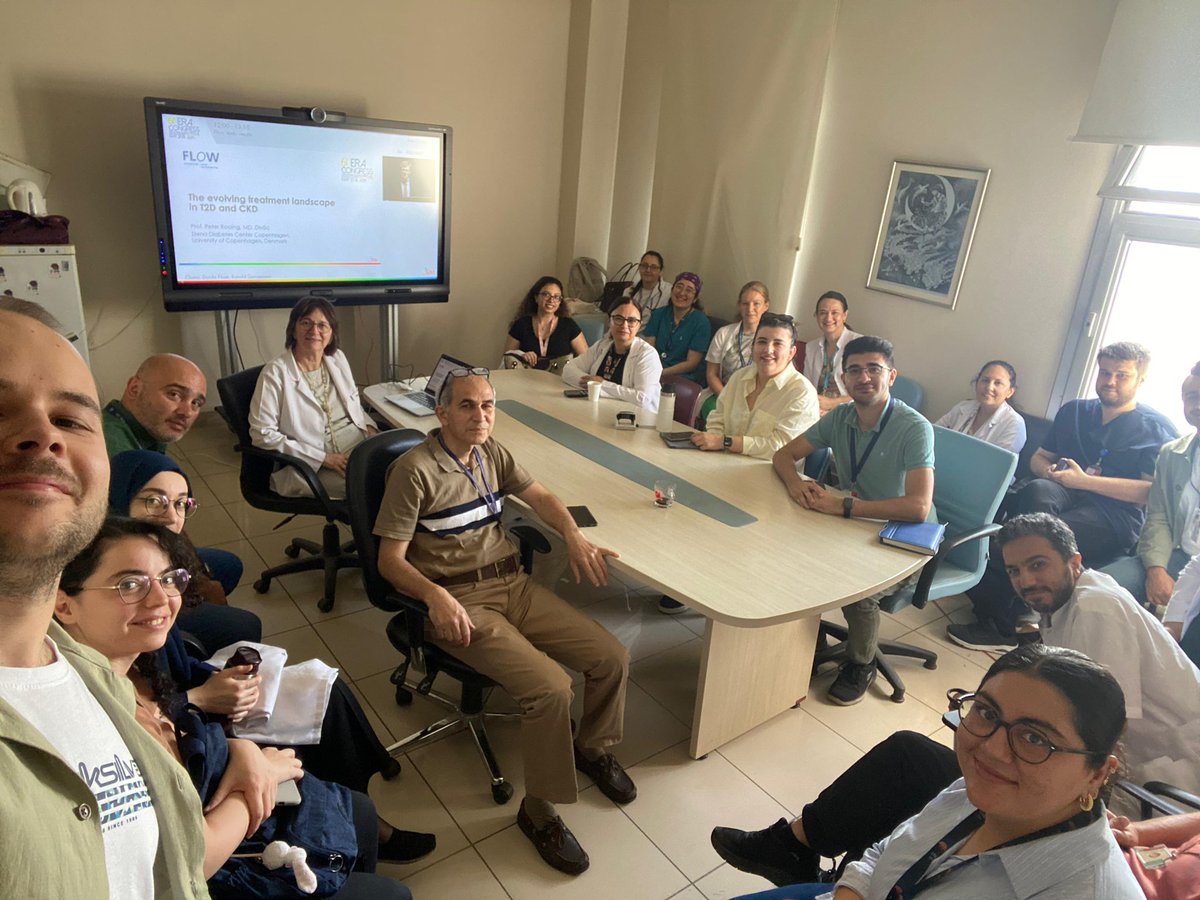 serhantuglular's tweet photo. Waves of LB knowledge  has far reaching effects after the 61st #ERA2024 Stockholm Congress😁☺️. Marmara Nephrology group re-listening to the FLOW study with nephrology fellows &amp; internal medicine residents🏆🧿☺️@ERAkidney @ChristophWanne4 https://t.co/BpORi5nYrc