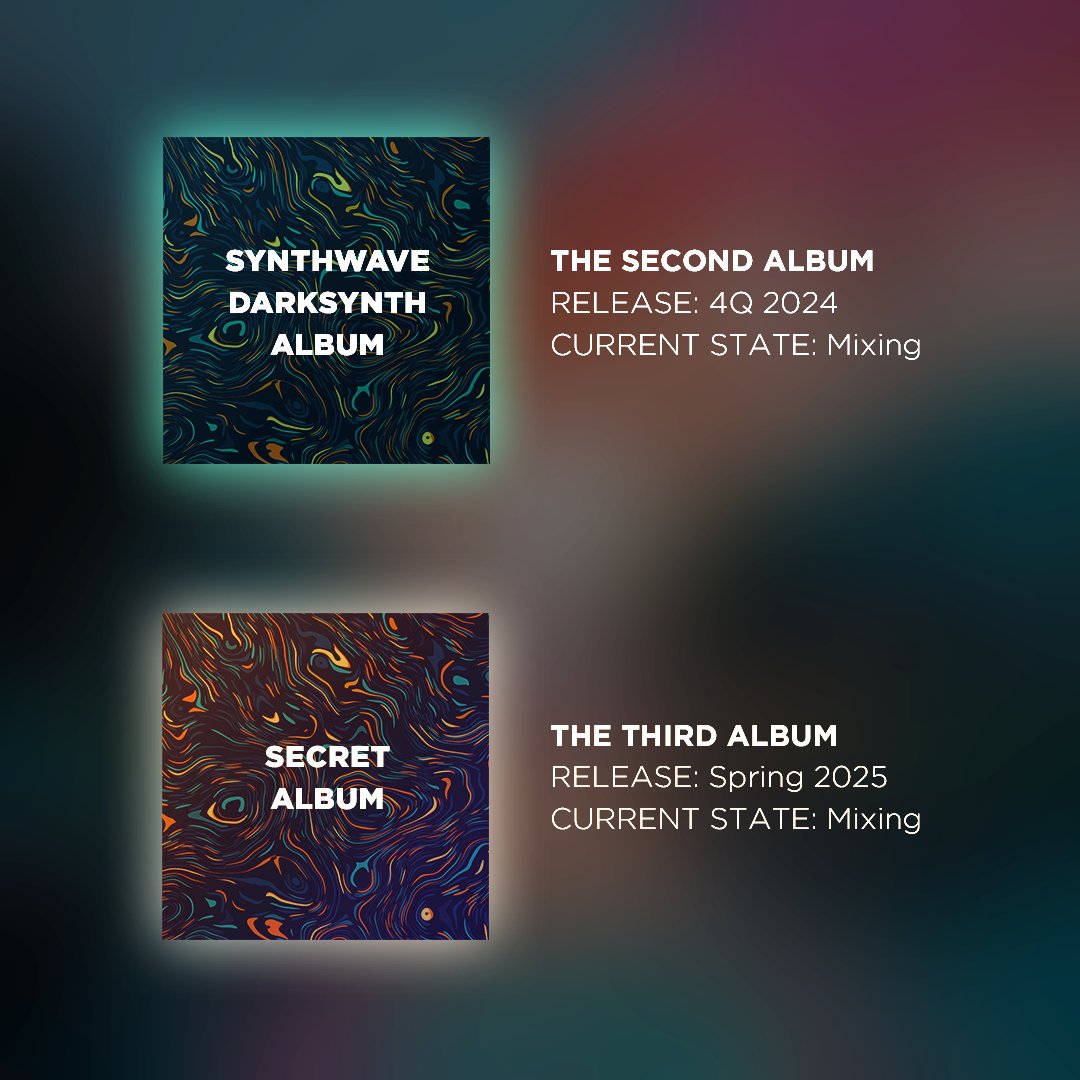 BIG NEWS!

I finished composing all the tracks for the next two Talking All Night albums. At the moment, both albums are at the mixing stage. 

Talking All Night's second album will be in the synthwave/darksynth genre and is scheduled for release later this year. 

#synthwave